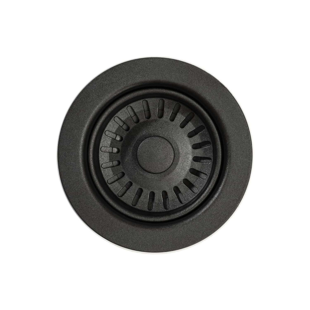 Black shower drain cover with anti-slip design for modern bathroom flooring. Durable, easy to clean, and enhances safety with textured surface. Ideal for residential and commercial bathrooms.