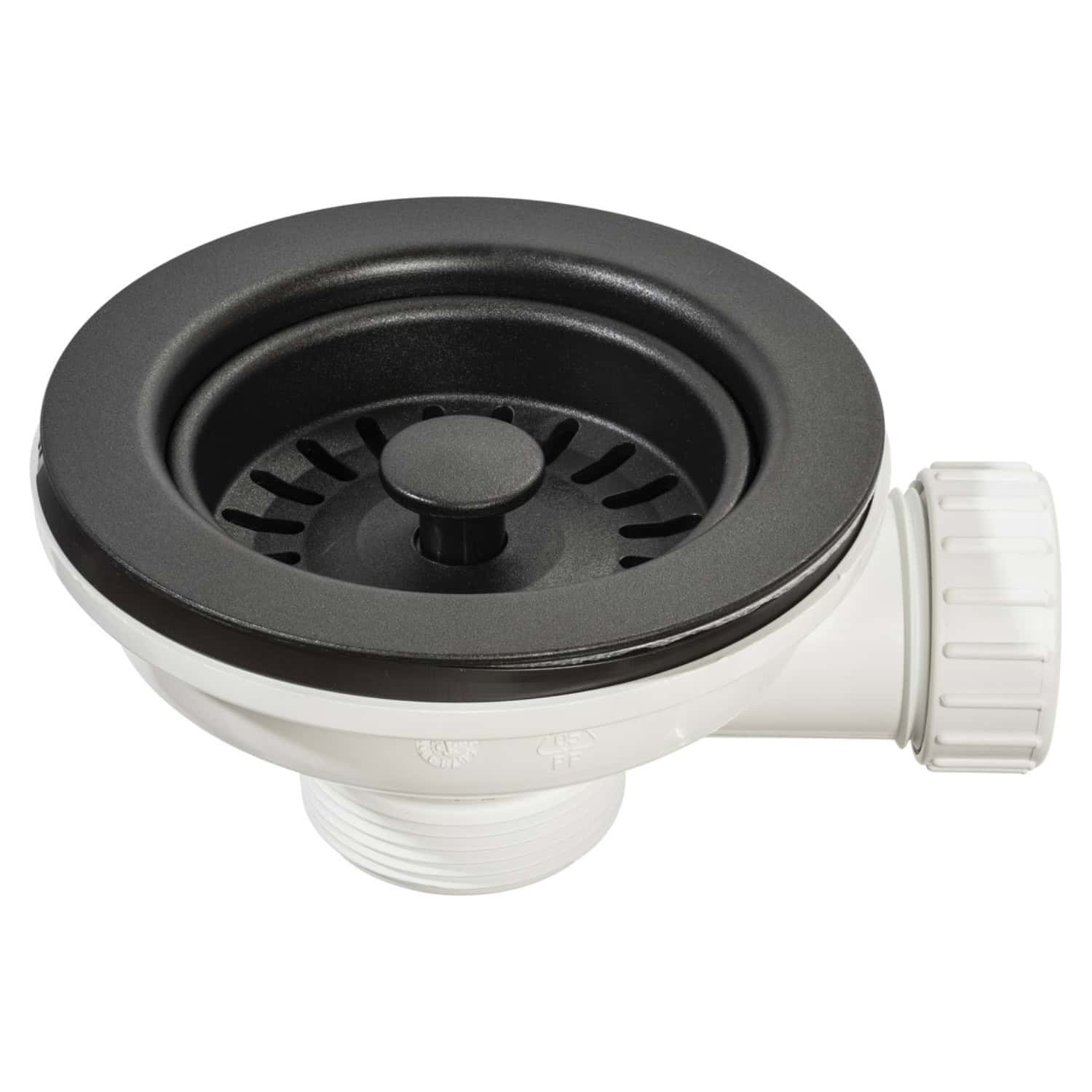 High-quality black and white bathtub drain cover with adjustable fittings, designed for safe and efficient bathroom plumbing. Suitable for replacing old or damaged drain assemblies in bathrooms and showers.