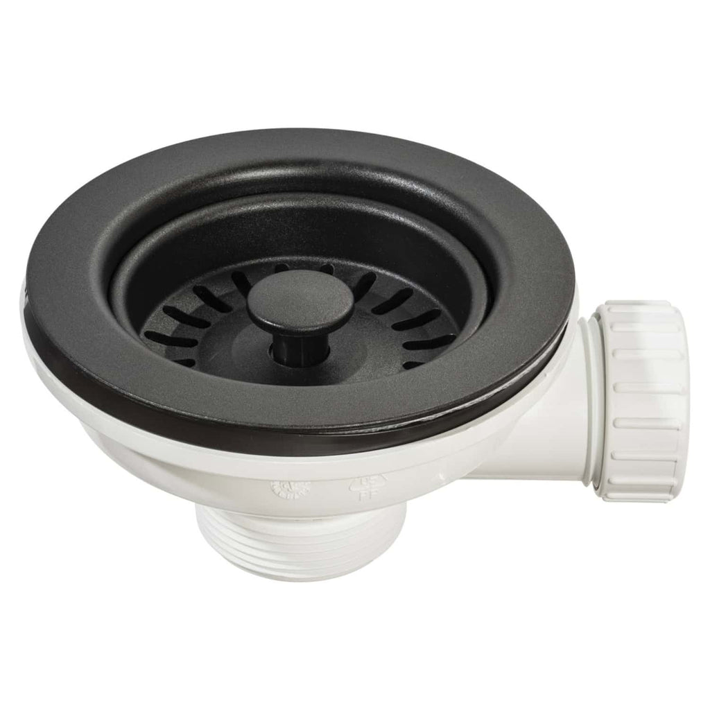 High-quality black and white bathtub drain cover with adjustable fittings, designed for safe and efficient bathroom plumbing. Suitable for replacing old or damaged drain assemblies in bathrooms and showers.