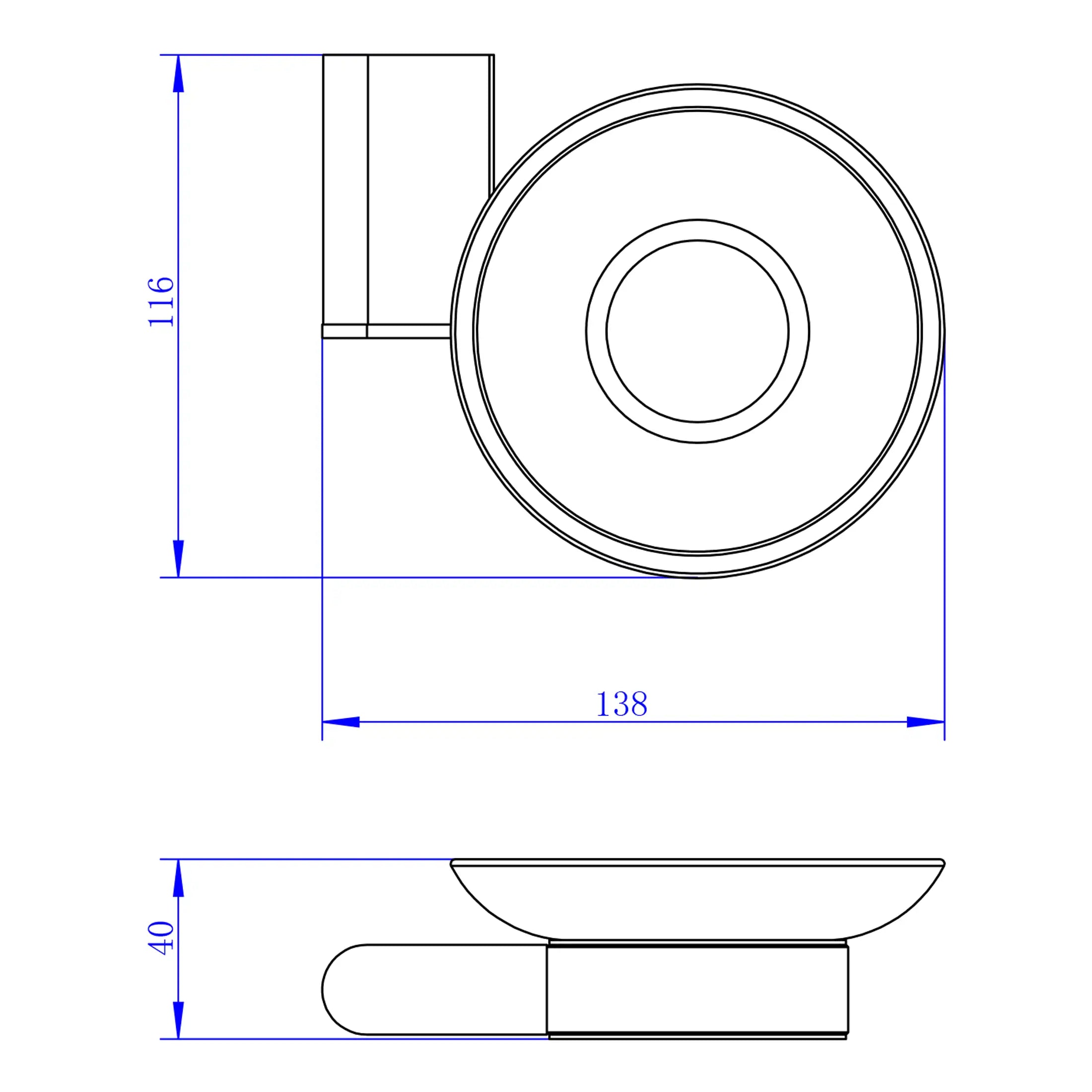 Schematic drawing of a modern bathroom sink with detailed measurements for installation. Features a round basin and sleek design, ideal for contemporary bathroom spaces. Perfect for bathroom renovation or design planning.