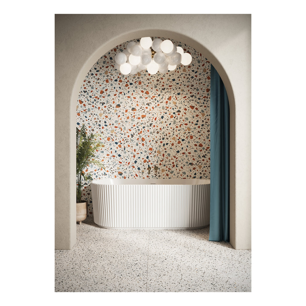 Scudo Labyrinth 1700mm x 800mm White Back to Wall Bath