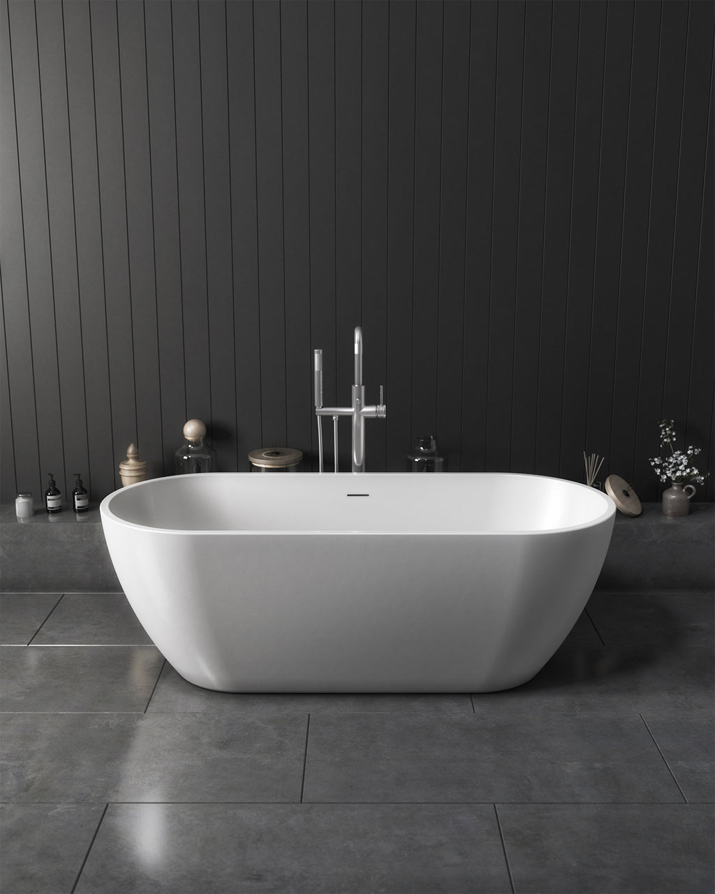 Scudo Form Double Ended Freestanding Bath - 1650mm x 750mm - White - lifestyle