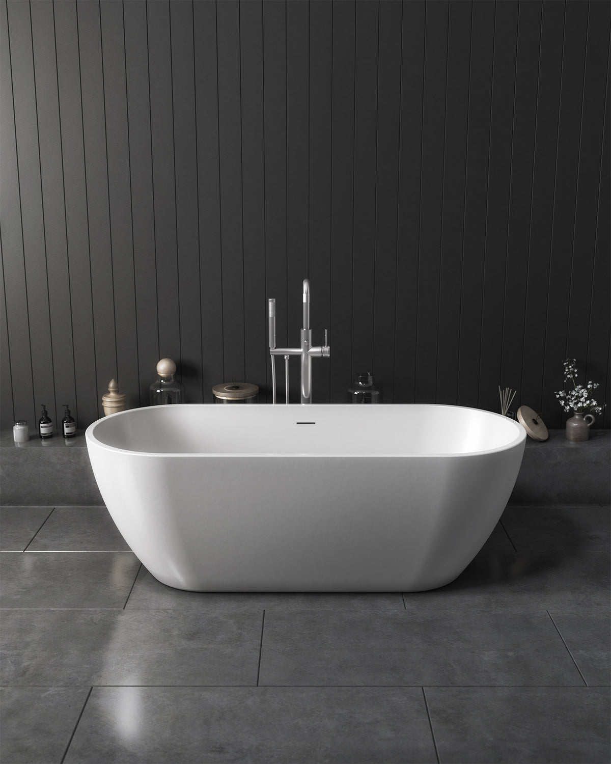 Scudo Form Double Ended Freestanding Bath - 1650mm x 750mm - White - lifestyle