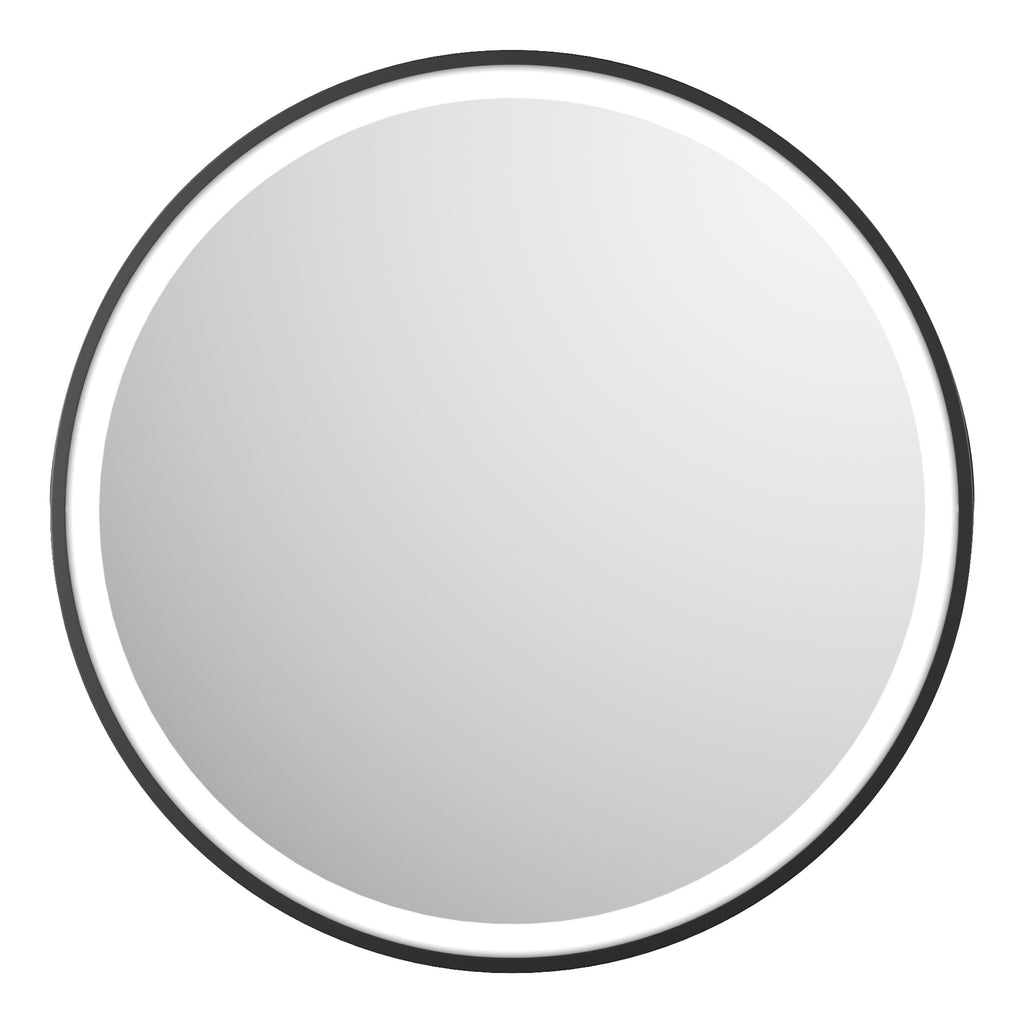 Scudo Belini Round Led Hanging Mirror - 600mm Wide - Matt Black