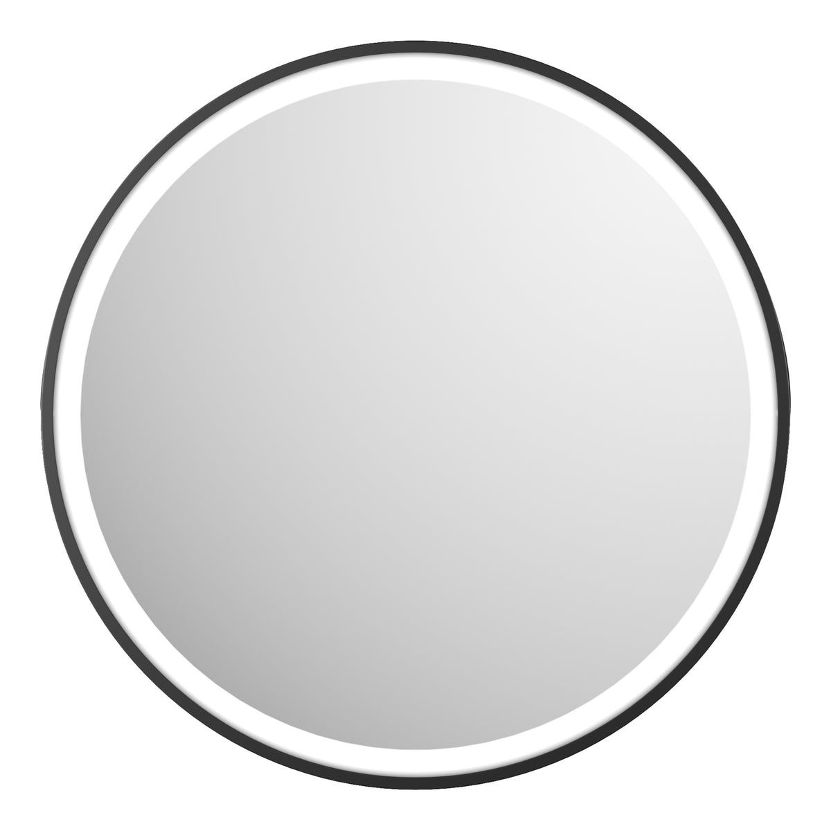 Scudo Belini Round Led Hanging Mirror - 600mm Wide - Matt Black