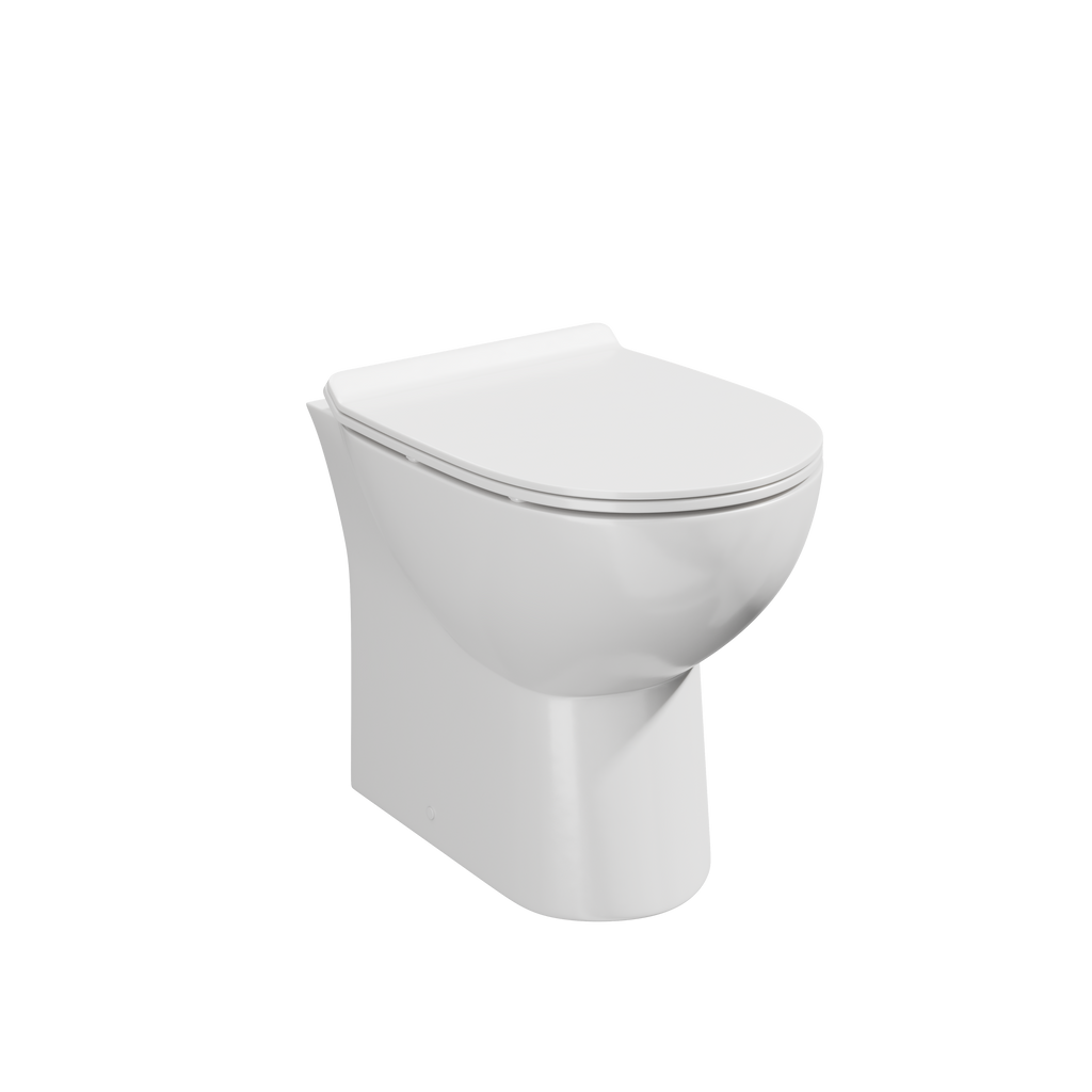 Scudo Belini Rimless Back To Wall Toilet With Slim Soft Close Seat - White