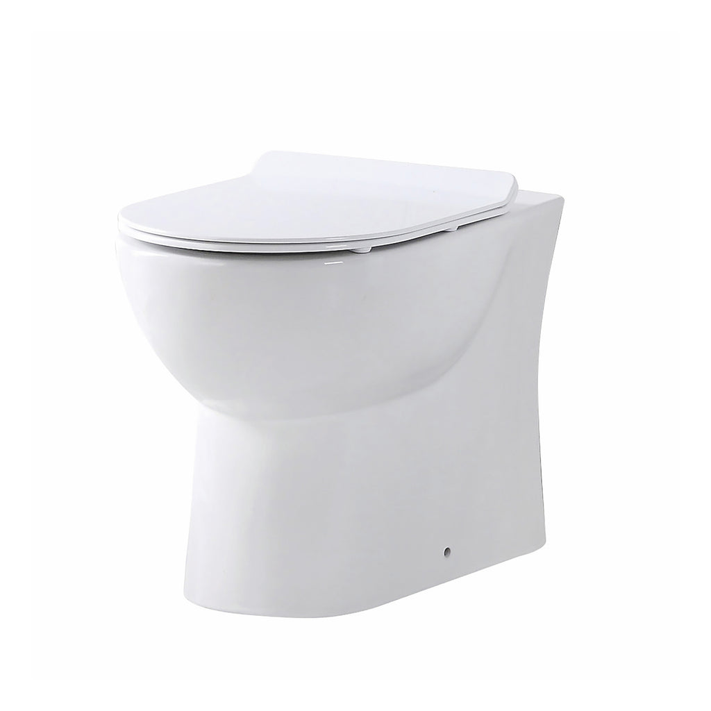 Scudo Belini Rimless Back To Wall Toilet With Wrap Over Soft Close Seat - White