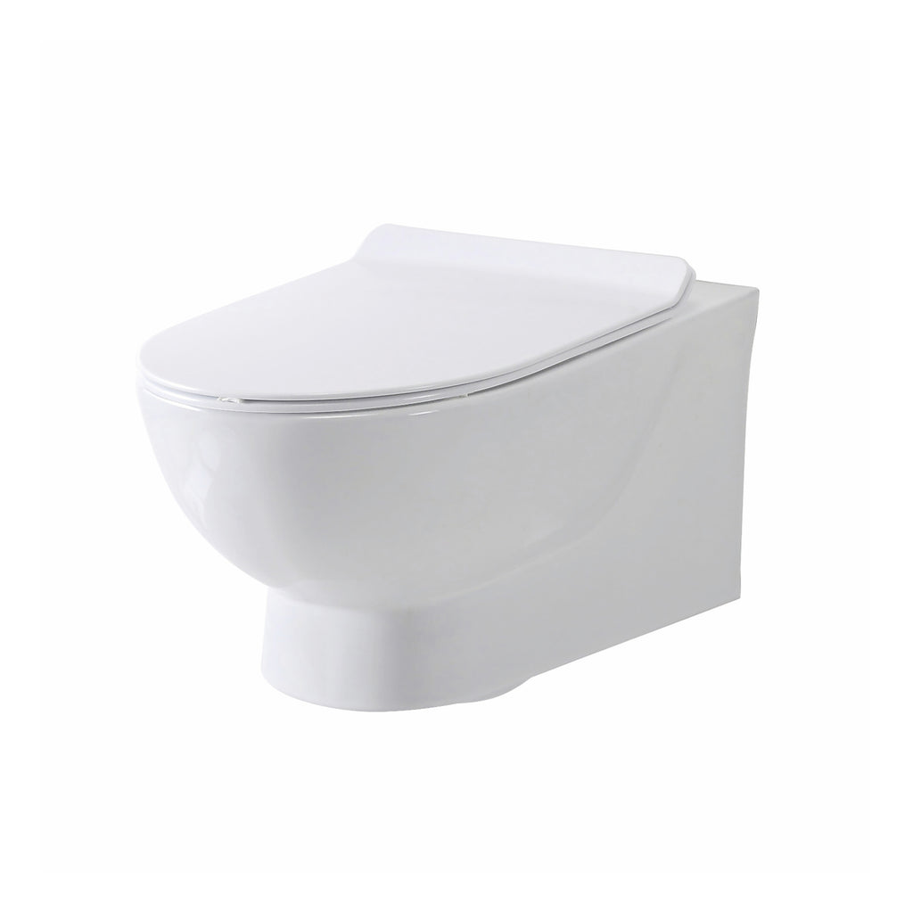 Scudo Belini Rimless Wall hung Toilet With Wrap Over Soft Close Seat - White - White