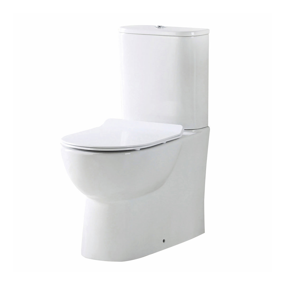 Scudo Belini Rimless Close Coupled Toilet With Cistern and Wrap Over Soft Close Seat - White