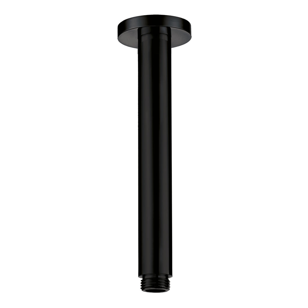 Scudo Ceiling Mounted Round Shower Arm, Matt Black