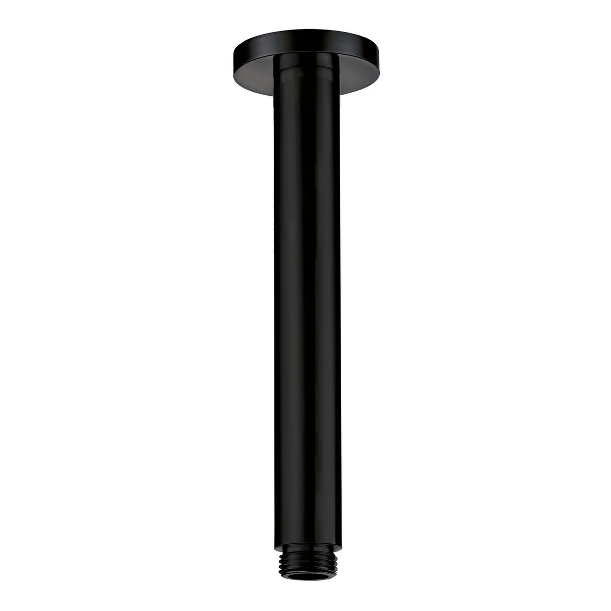Scudo Ceiling Mounted Round Shower Arm, Matt Black