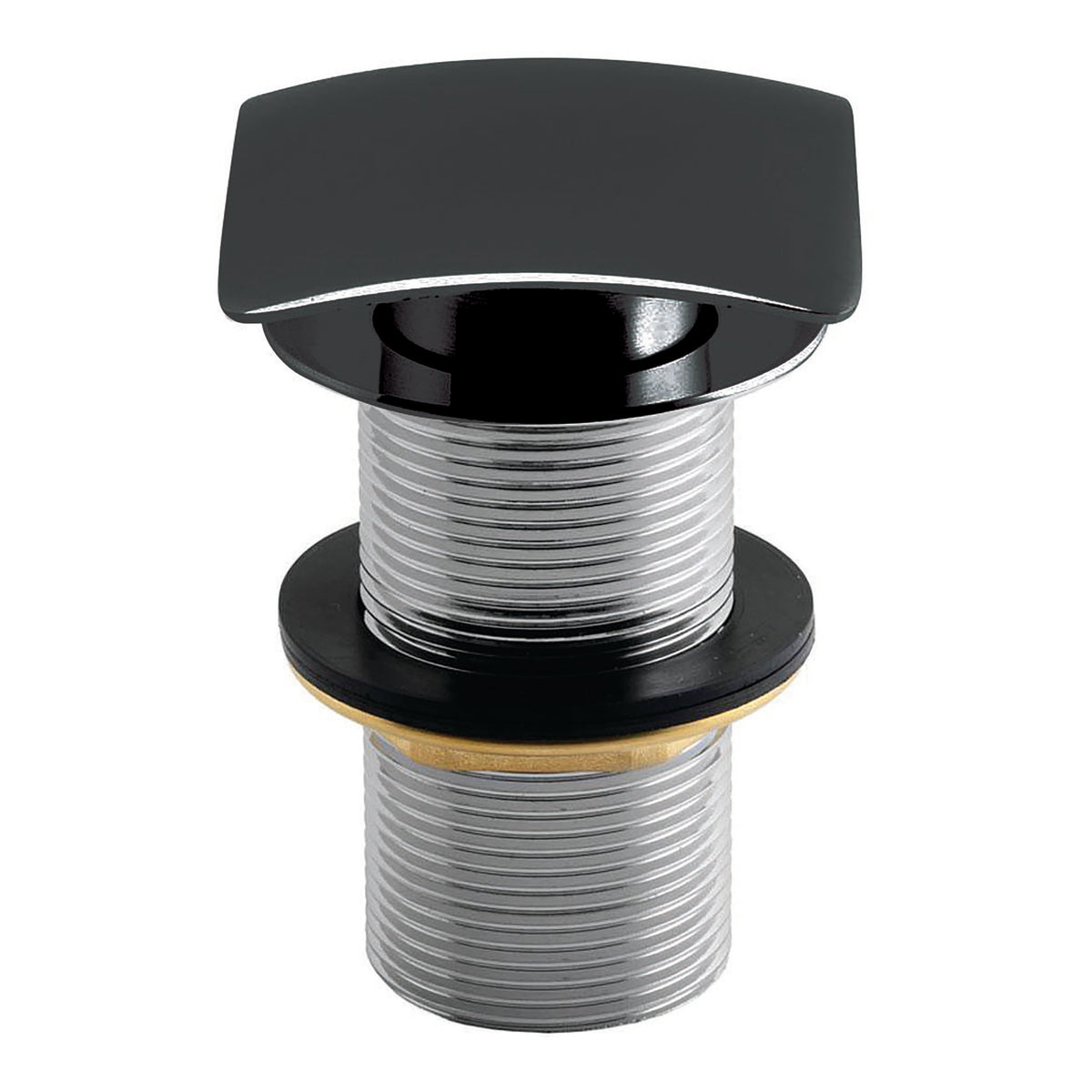 Scudo Square Unslotted Sprung Basin Waste - Matte Black