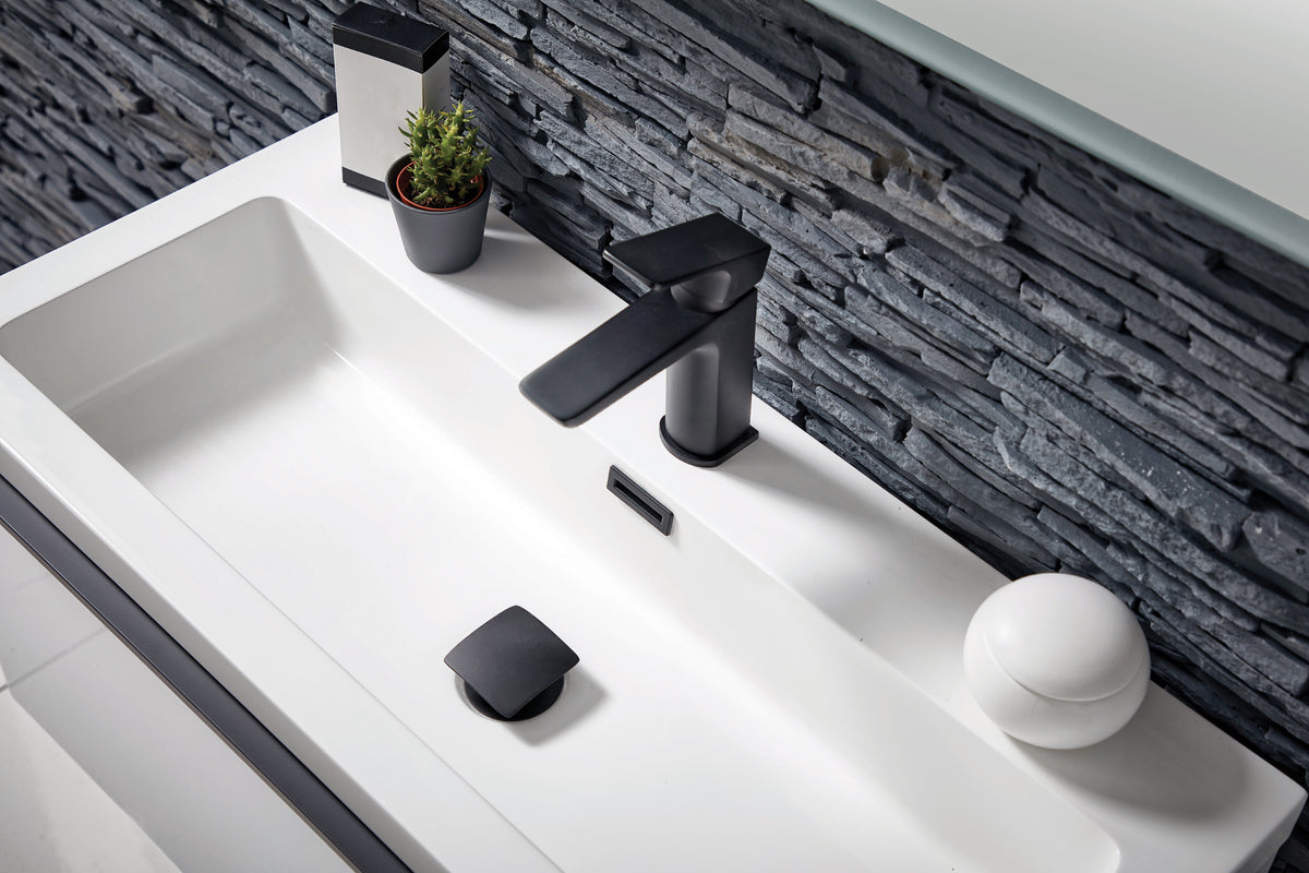 Scudo Mono Basin Mixer Tap - Matt Black - lifestyle