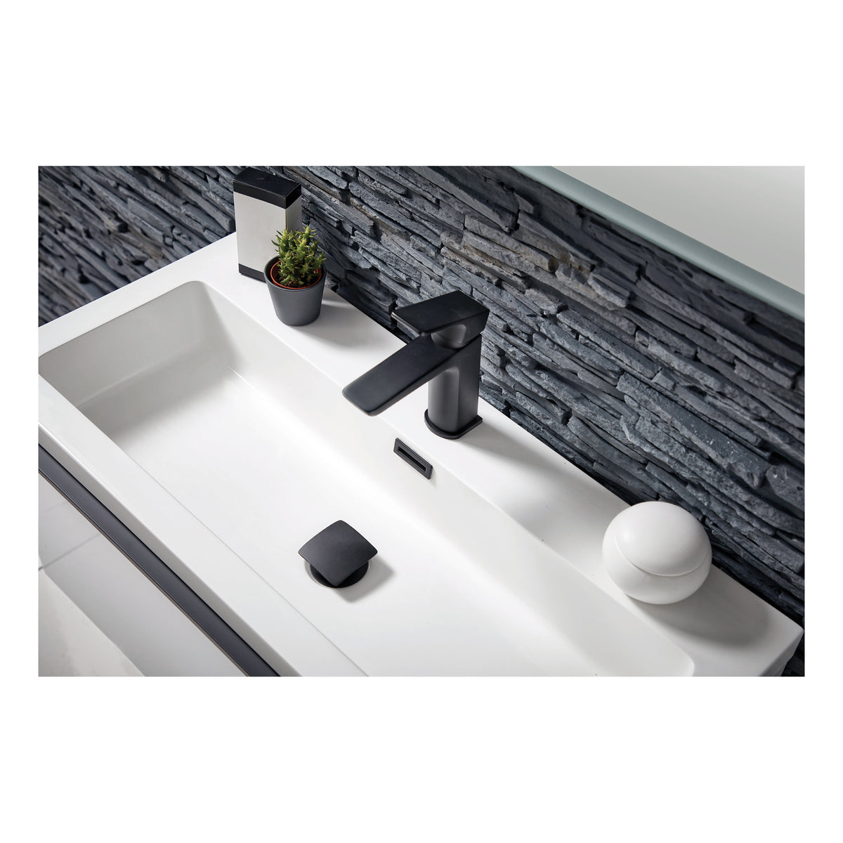 Scudo Mono Basin Mixer Tap - Matt Black