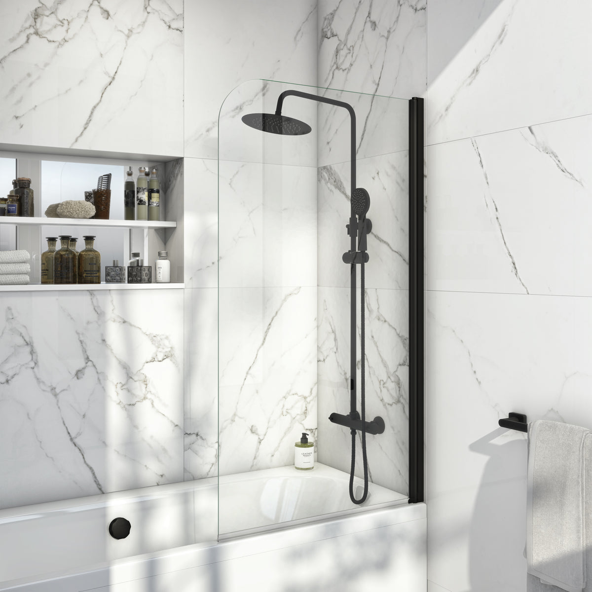 Scudo S6 Radius Hinged Bath Screen - lifestyle