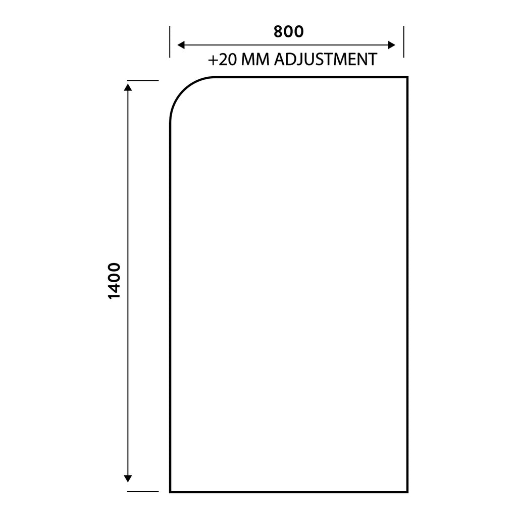 Scudo S6 Radius Hinged Bath Screen - technical drawing with dimensions