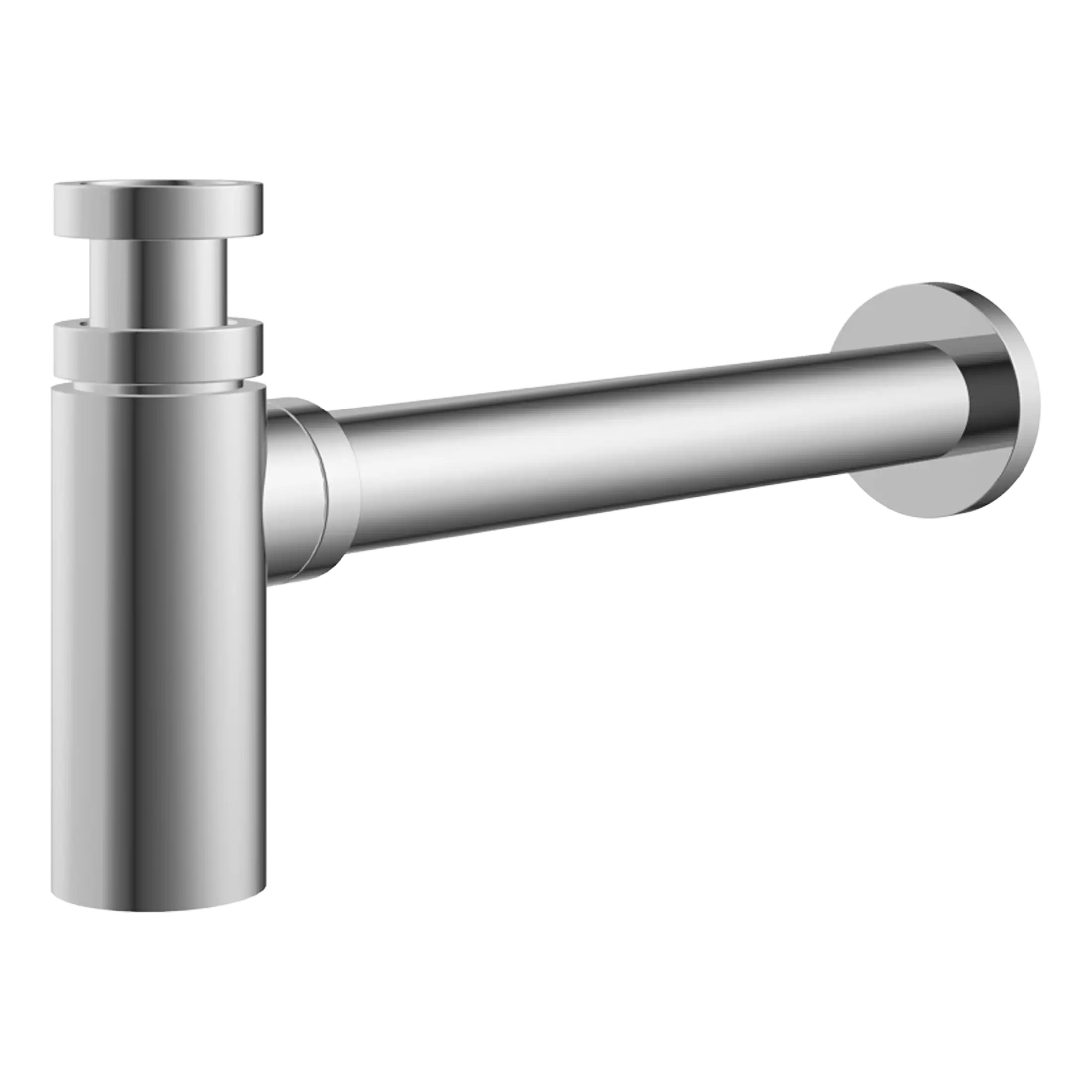 Sleek modern bathroom towel rail in brushed chrome finish, providing stylish and functional bathroom organisation. Perfect for drying towels and adding contemporary design to your bathroom.