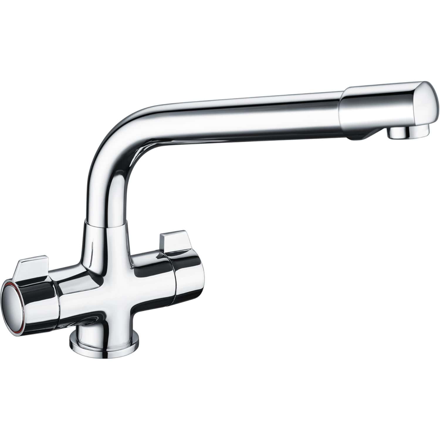 Modern chrome kitchen tap with a sleek, minimalist design, perfect for contemporary bathrooms and kitchens. Durable, easy to install, and enhances any modern plumbing setup.