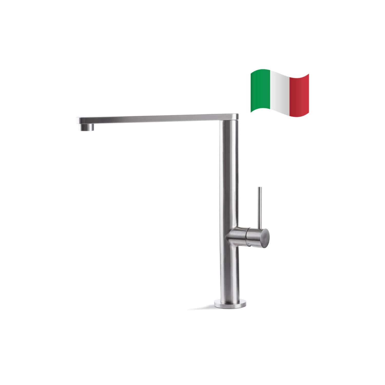 Sleek stainless steel kitchen tap with modern design, suitable for contemporary bathrooms and kitchens, featuring a single lever for easy water control, appliance perfect for Italian-inspired interiors.