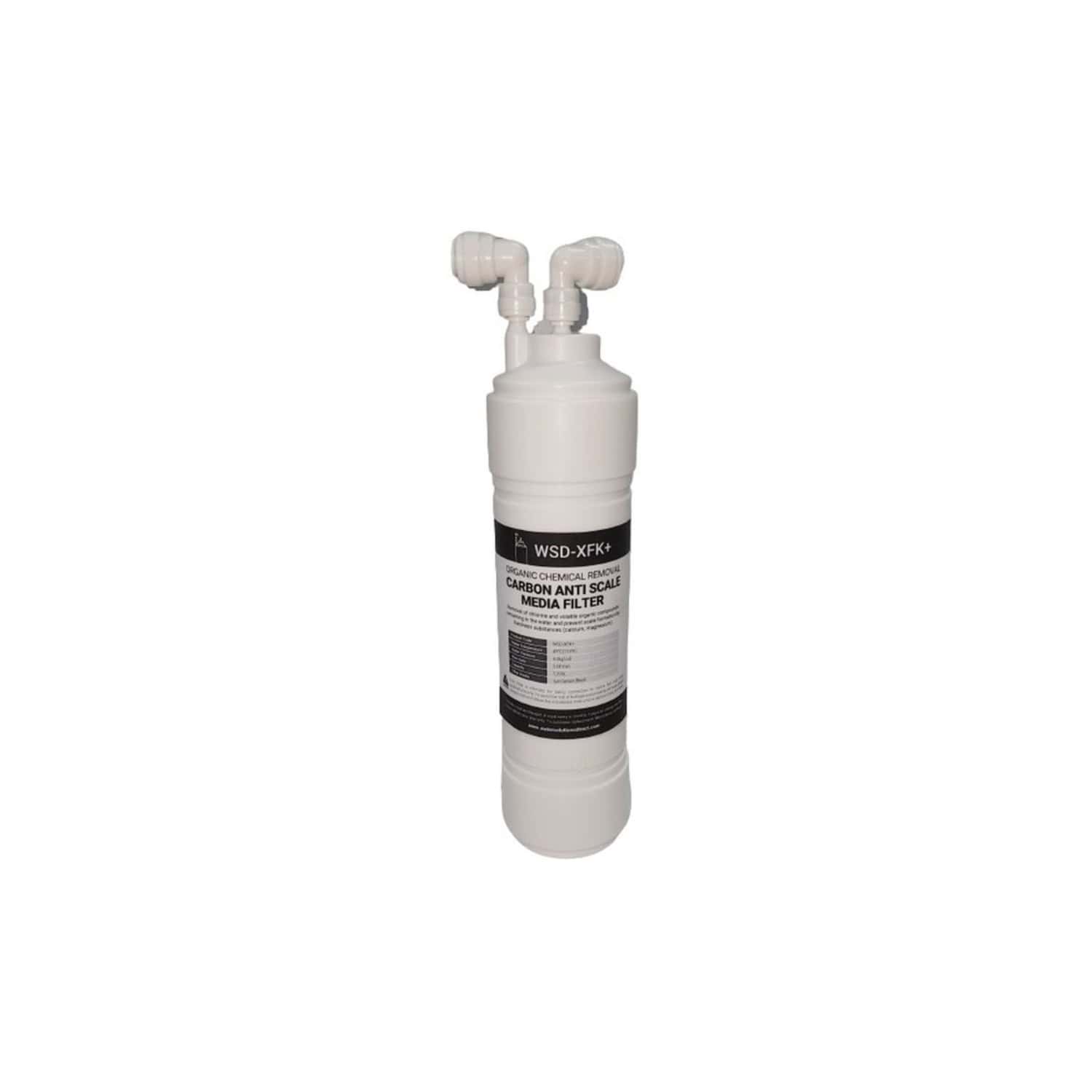 Carbon anti-scale media filter for water softening and plumbing maintenance, essential for households using bubly bathroom fixtures. Durable and efficient, designed to prevent limescale buildup.