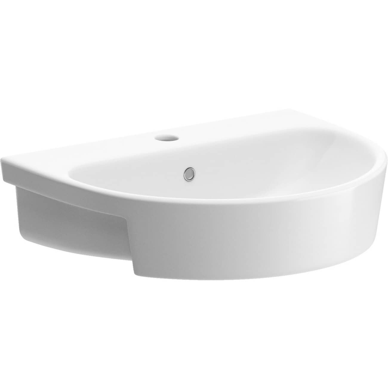 Sleek modern white bathroom sink with smooth curves and a minimalist design, perfect for contemporary bathroom renovations. Features a central drain and sleek aesthetic for stylish bathroom decor.