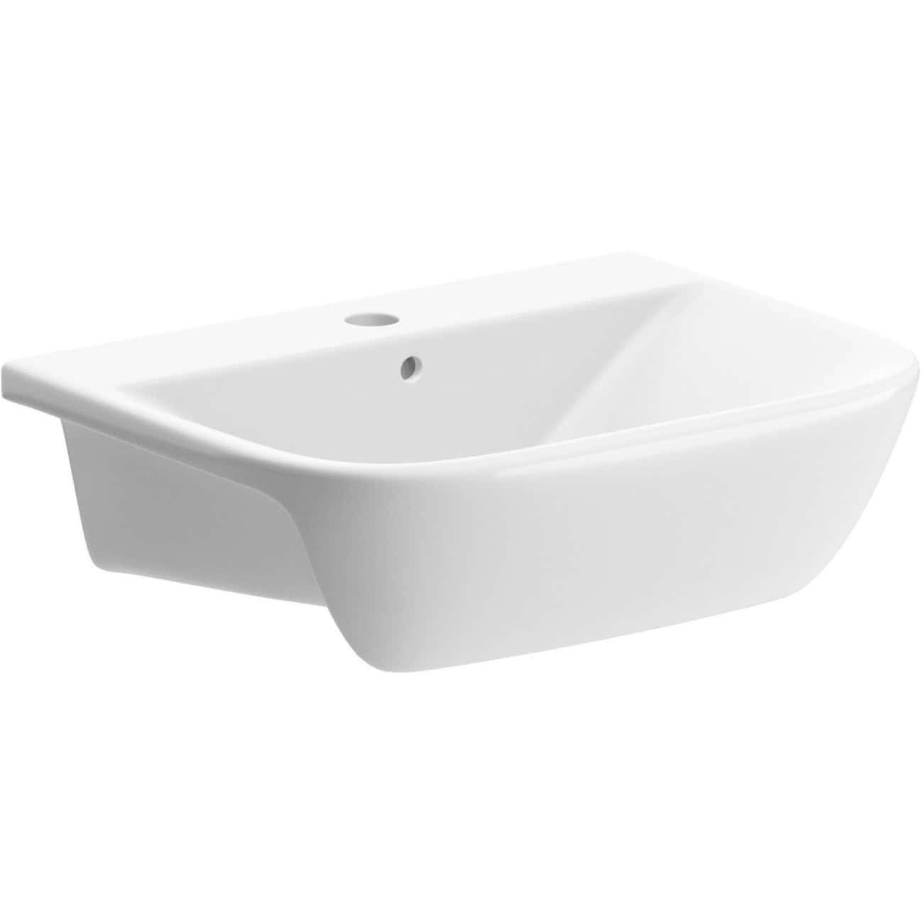 Sleek white bathroom basin with smooth curved edges, ideal for contemporary bathroom designs, durable ceramic finish, and easy to clean for stylish and functional bathroom renovation.