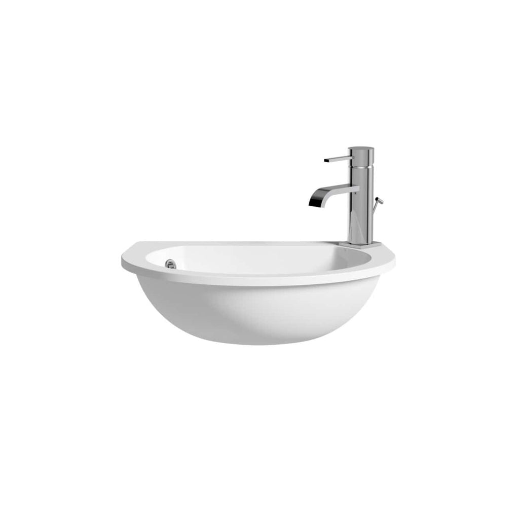 Contemporary white bathroom sink with modern chrome faucet, ideal for stylish bathroom upgrades and renovation projects. Elegant and functional design for a sleek bathroom aesthetic.