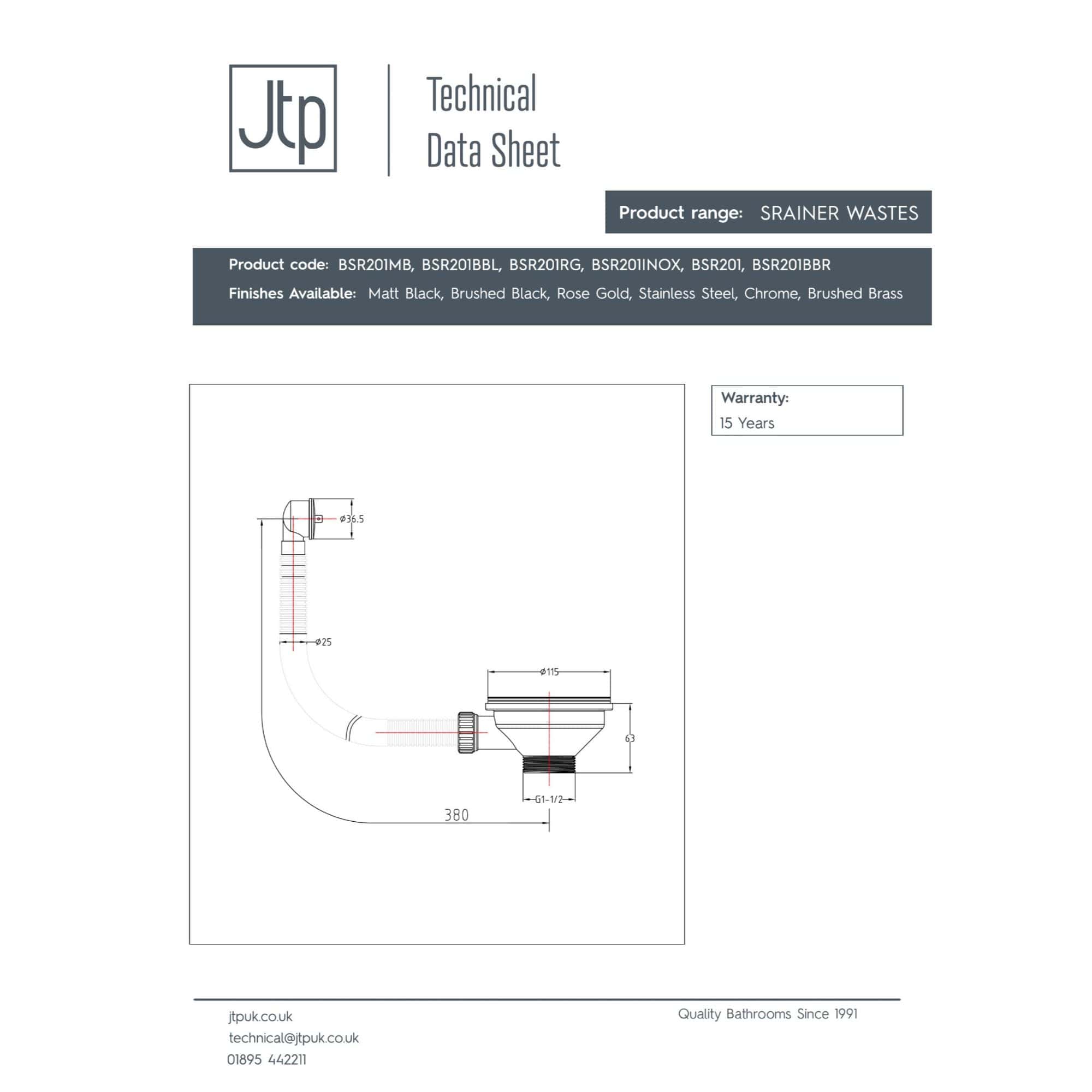 High-quality technical drawing of a bathroom sink drain pipe system from Bubly Bathrooms, featuring detailed measurements and specifications for plumbing installation and design.