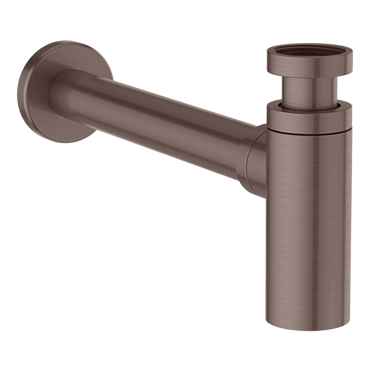 Sleek brushed bronze bathroom sink drain pipe with modern design, suitable for contemporary bathroom renovations and plumbing fixtures. Durable and stylish for a polished look.