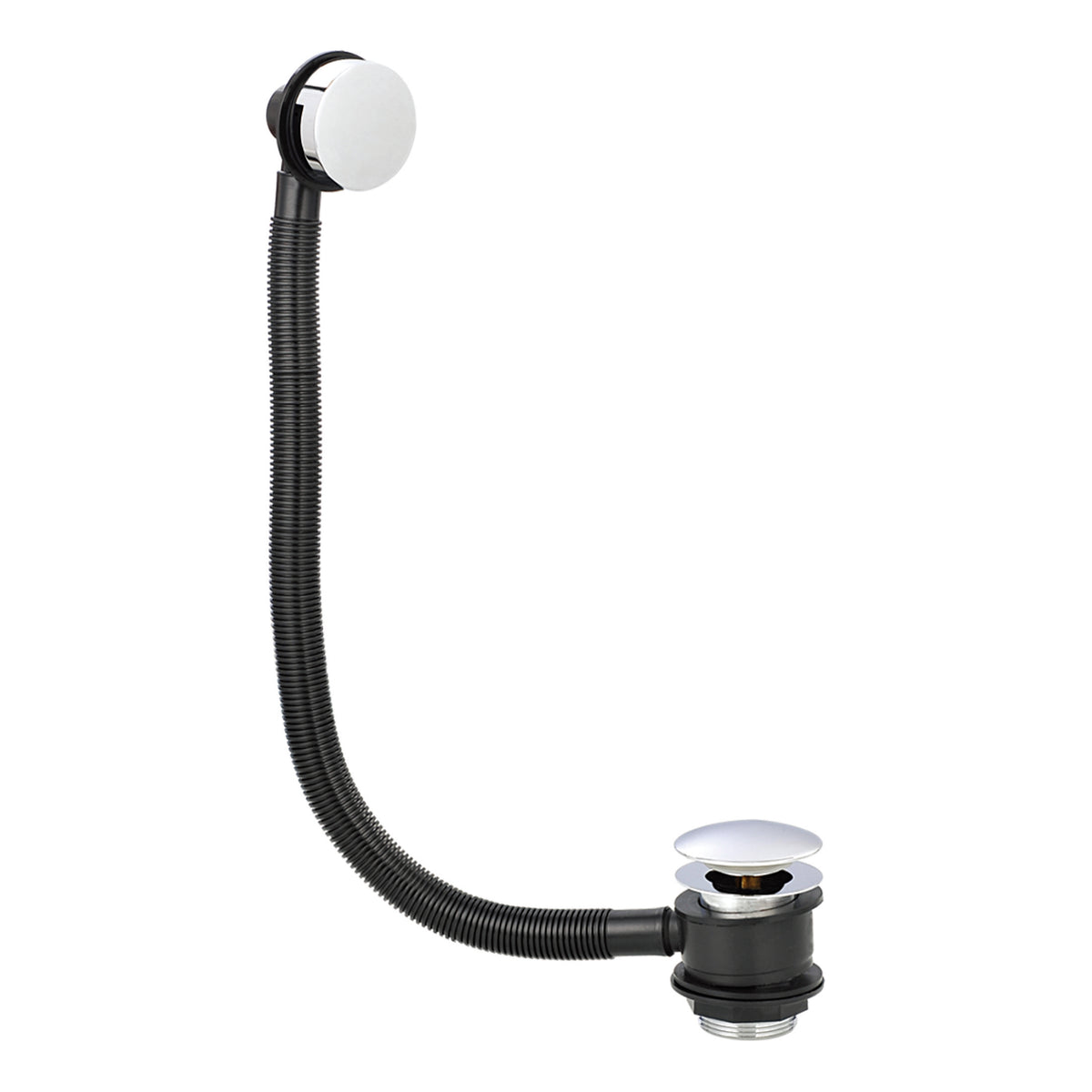 Scudo Bath Pop-Up Waste With Overflow, Chrome/Black