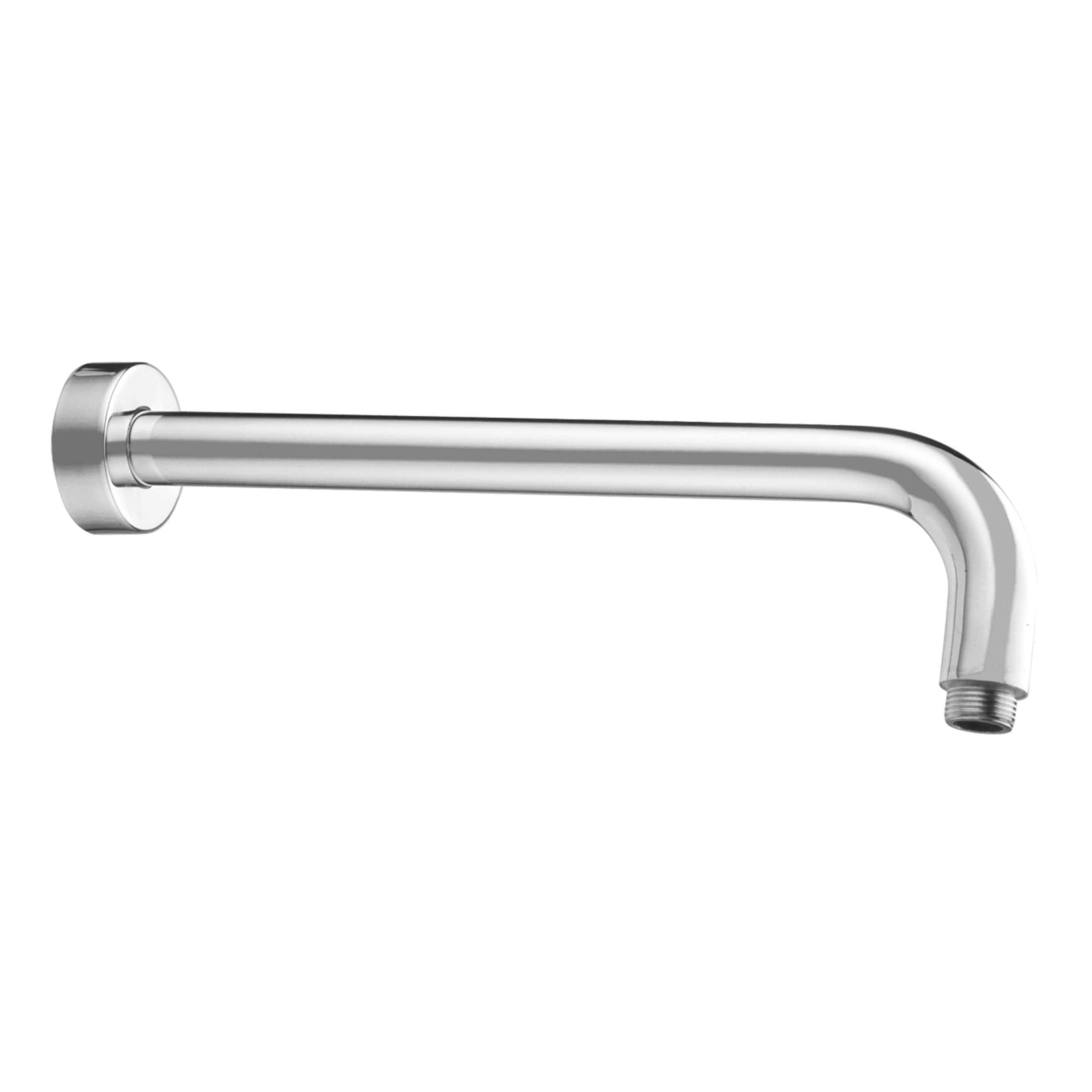 Polished chrome wall-mounted bathroom shower arm for modern, stylish bathroom fixtures. Easy installation, durable design, ideal for connecting showerheads.