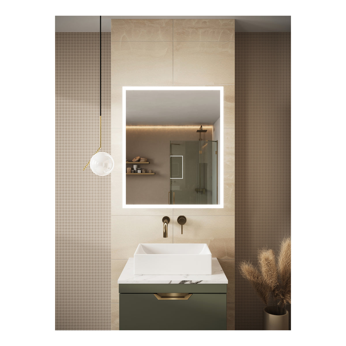 Bubly Prospr 700mm x 500mm Single Door Led Mirror Cabinet With Bluetooth - CABINET001