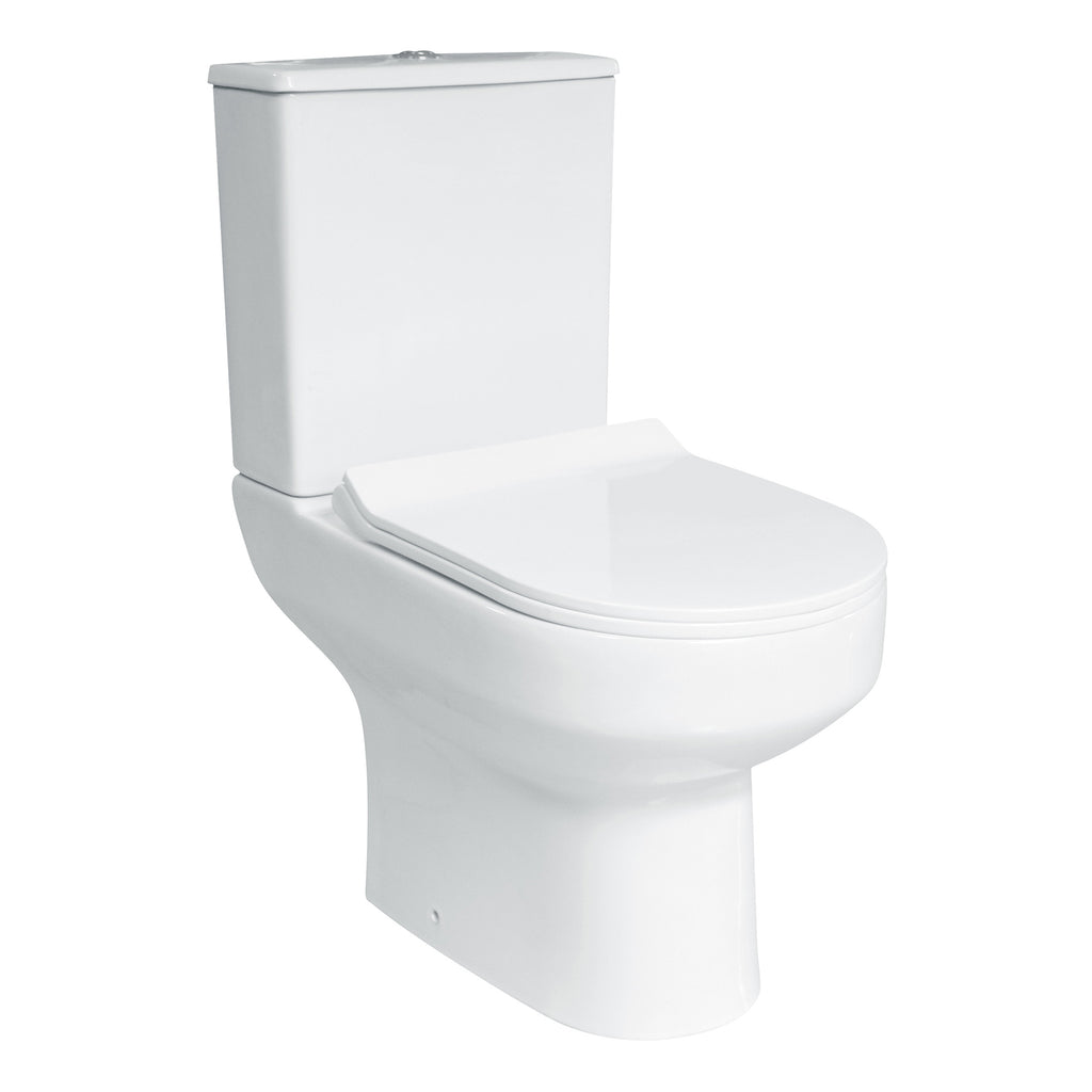 Scudo Spa Open Back Close Coupled Toilet With Cistern And Cistern And Soft Close Seat - White