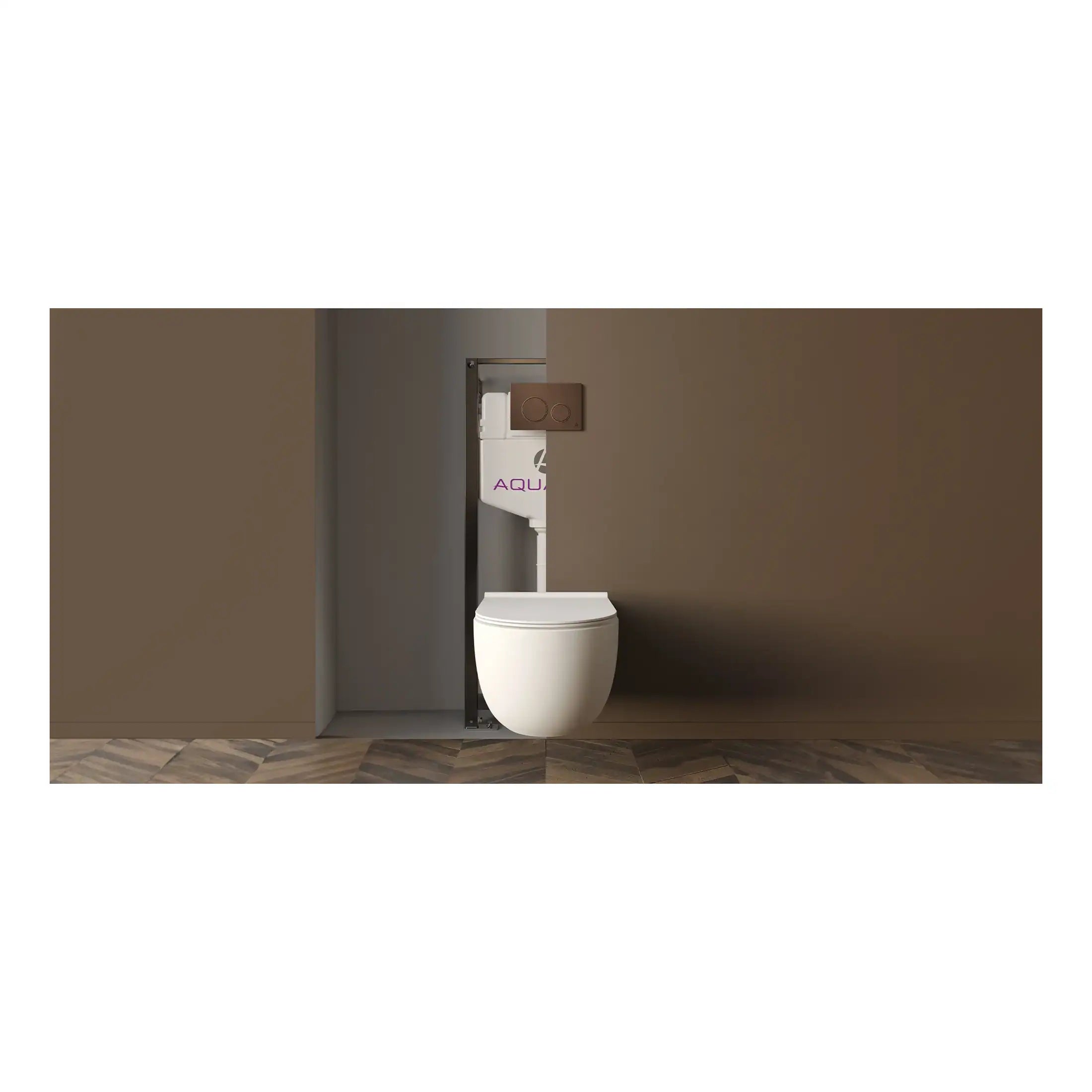 Modern wall-mounted toilet with concealed cistern and sleek design, perfect for contemporary bathrooms, showcasing innovative bathroom fixtures and space-saving solutions.