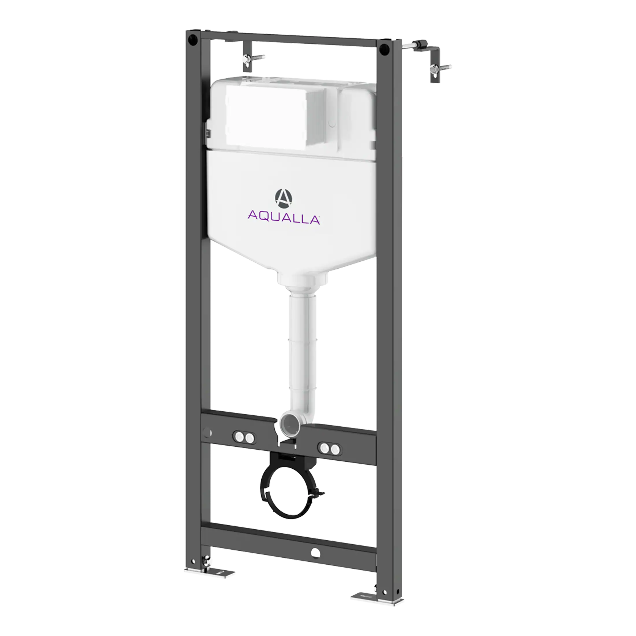 Lightweight wall-mounted toilet frame for easy installation and support, compatible with Aqualla toilets for modern bathroom renovation. Designed for durability and convenience in bathroom projects.
