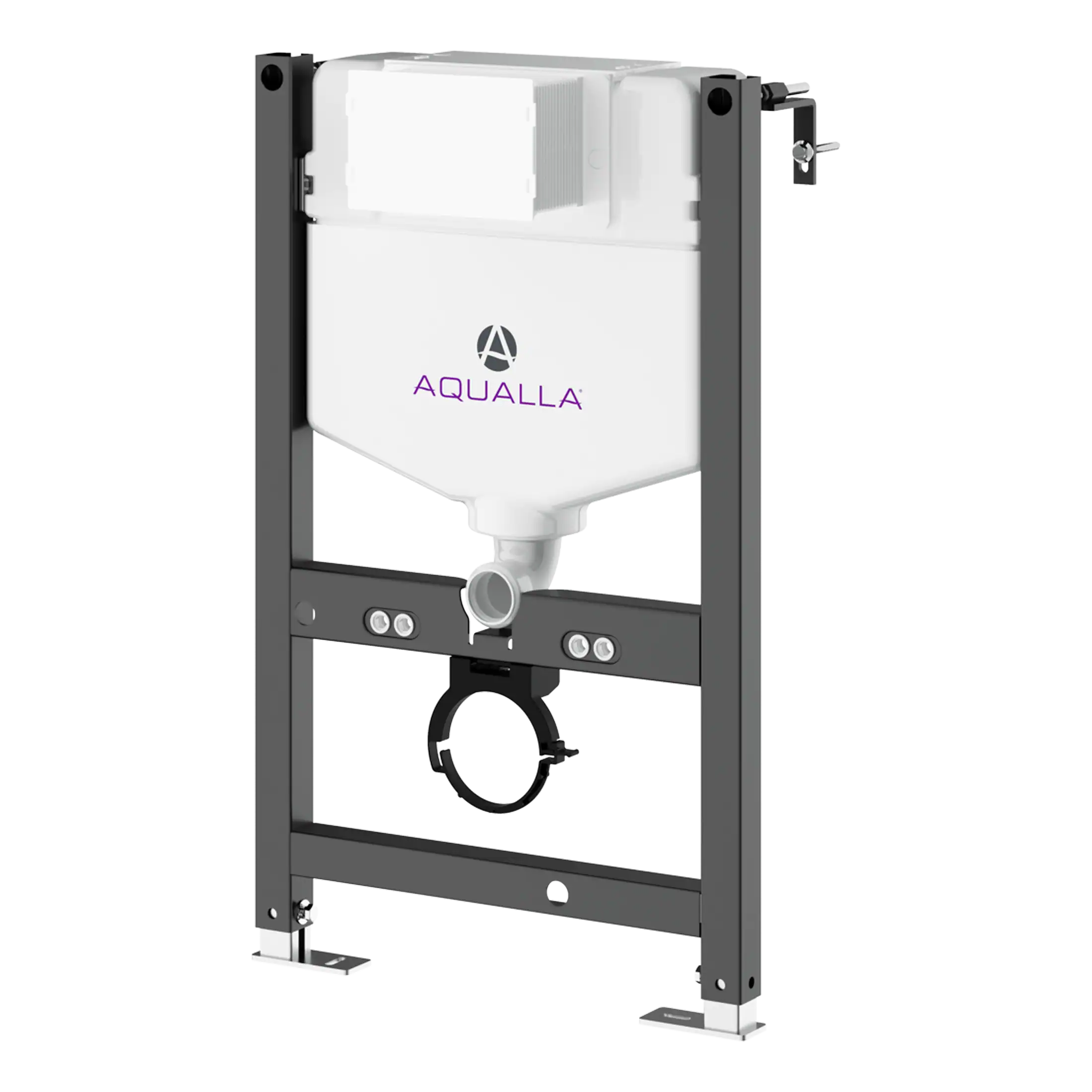 Modern Aquallla concealed toilet cistern with a sleek white design, ideal for contemporary bathroom renovations and high-efficiency flushing systems.