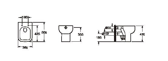 Scudo Choices 600 Rimless Back To Wall Toilet With Soft Close Seat