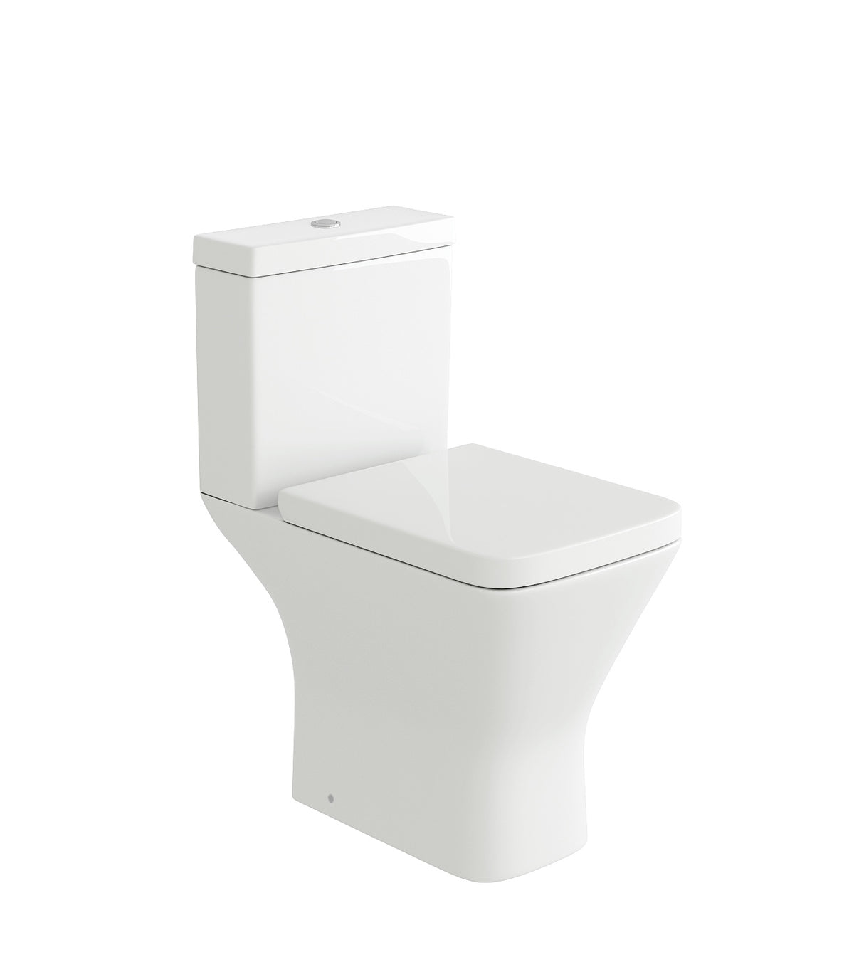 Scudo Concealed Cistern with Chrome Round Button - White