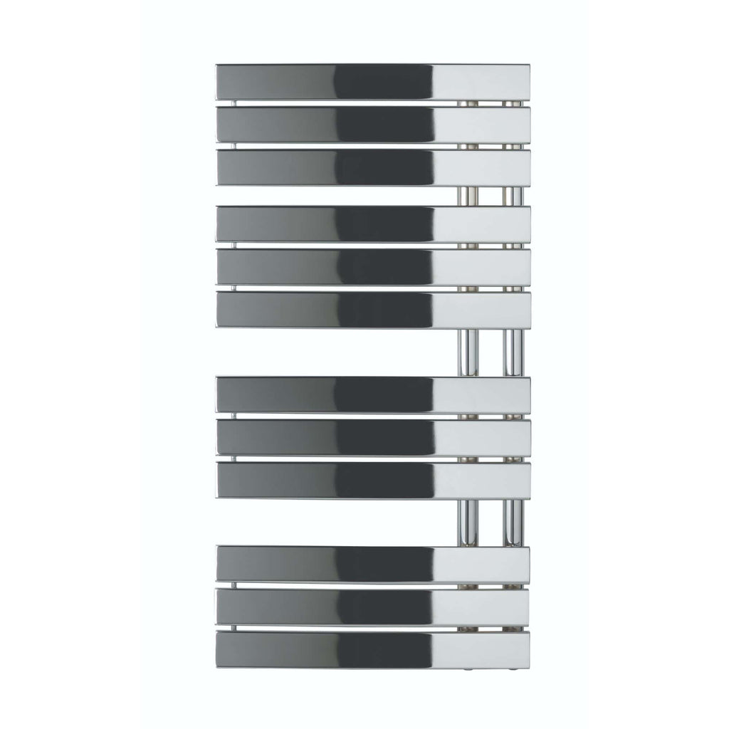Sleek chrome heated towel rail for modern bathrooms, offering luxury and comfort with energy-efficient design and stylish finish. Ideal for bathroom heating and towel drying.