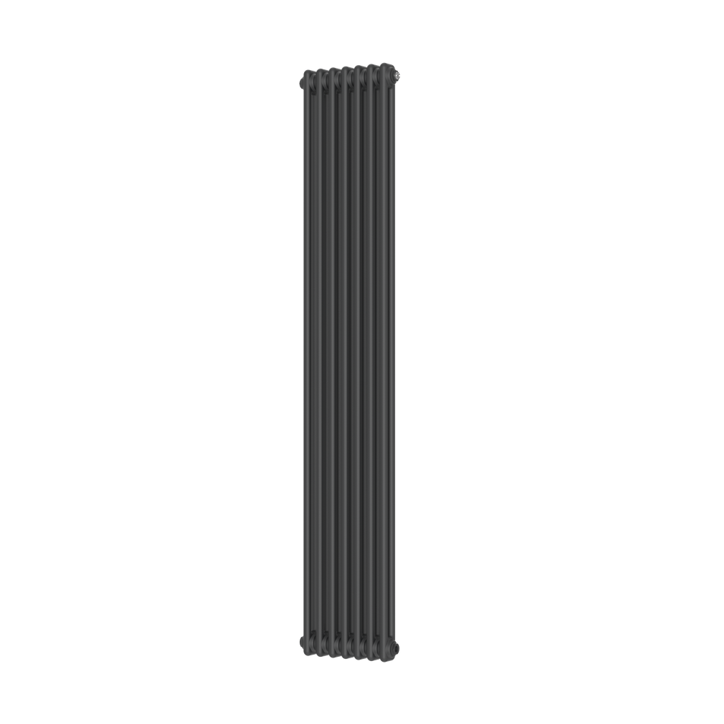 Scudo 2 Column Vertical Anthracite Designer Radiator, 1800mm X 335mm