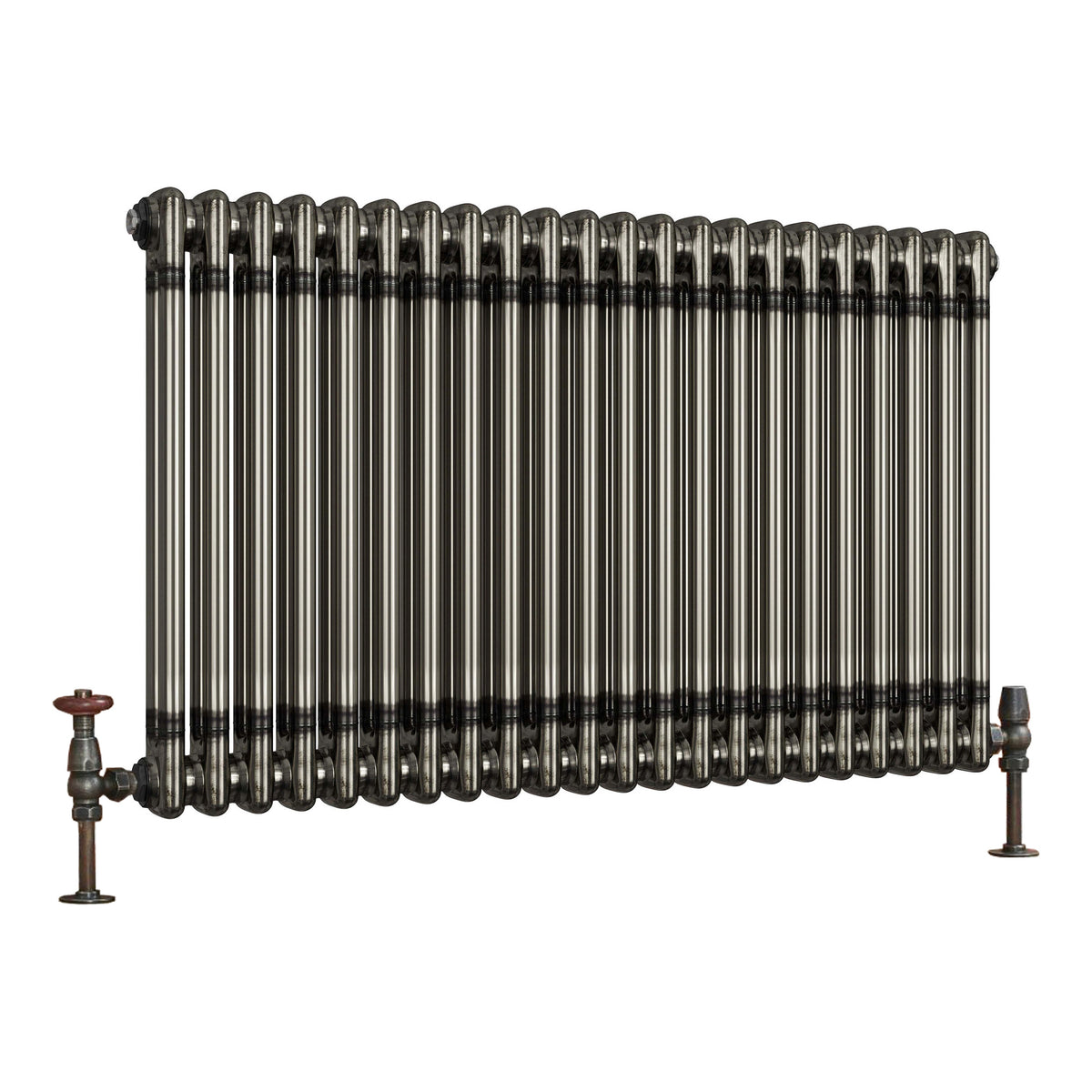 Scudo 2 Column Horizontal Raw Metal Designer Radiator, 600mm X 1010mm