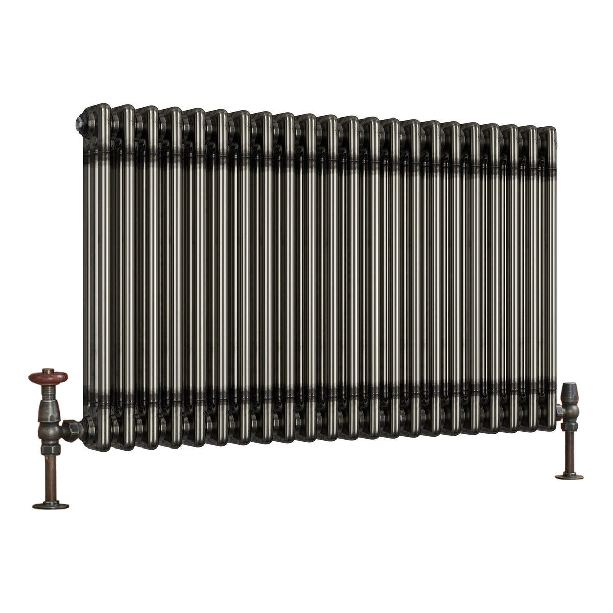 Scudo 3 Column Horizontal Raw Metal Designer Radiator, 600mm X 999mm