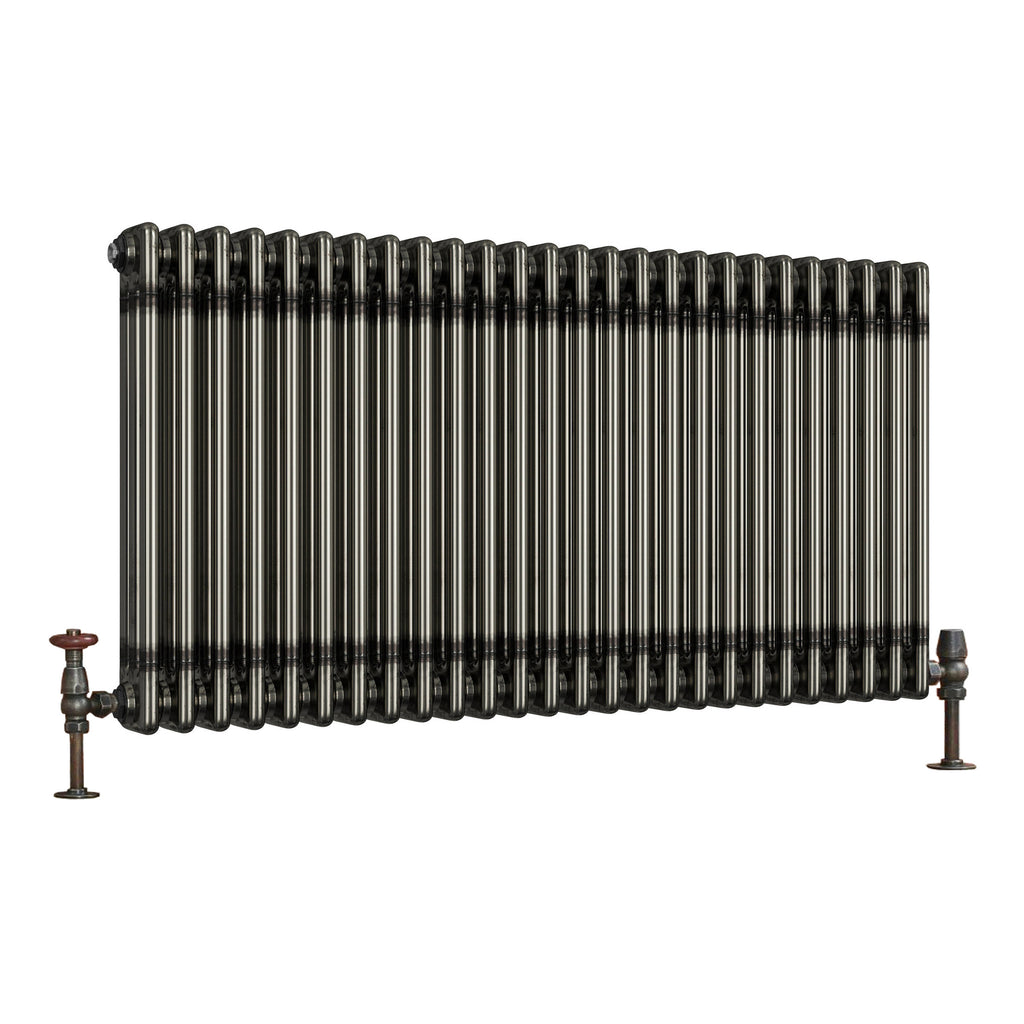 Scudo 3 Column Horizontal Raw Metal Designer Radiator, 600mm X 1190mm