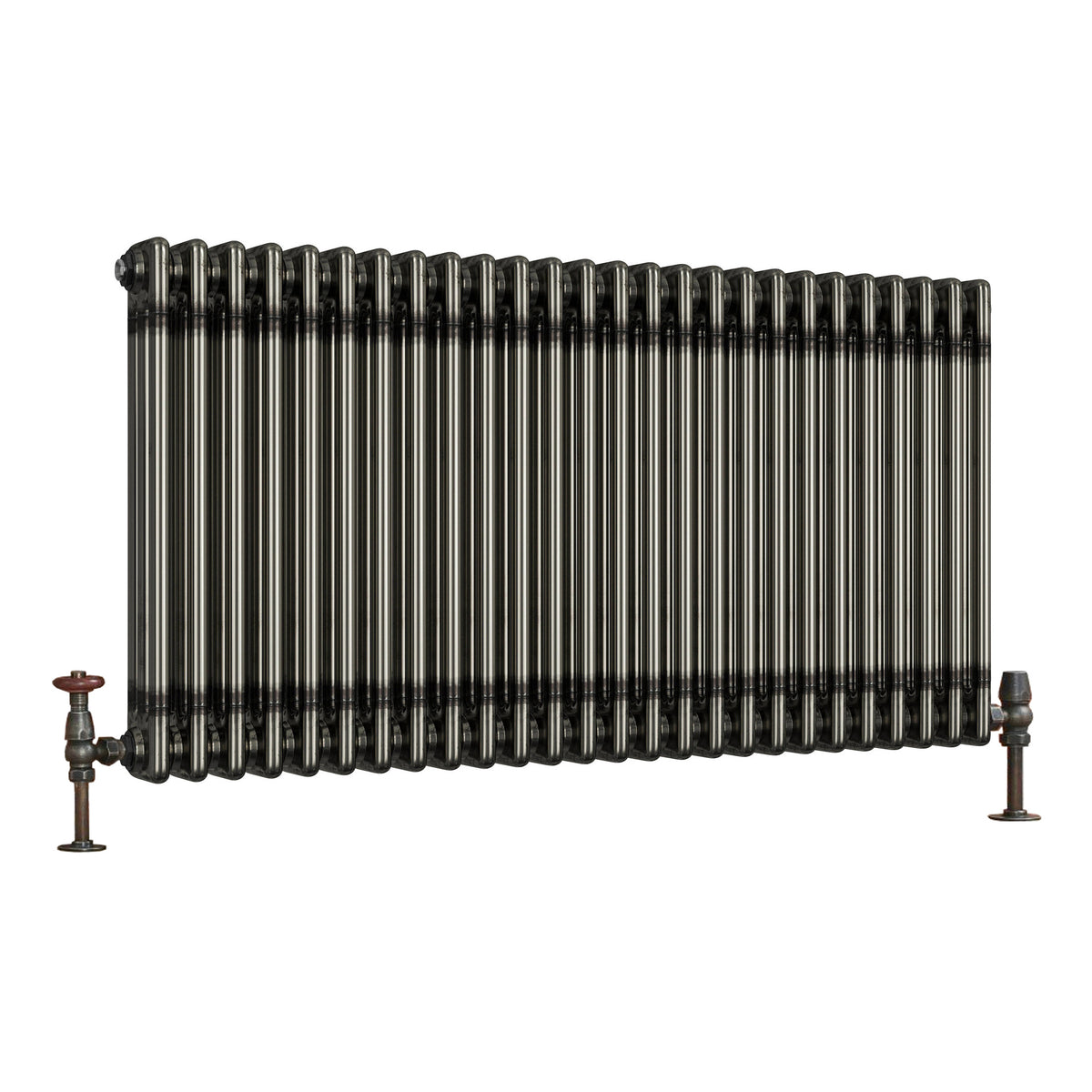 Scudo 3 Column Horizontal Raw Metal Designer Radiator, 600mm X 1190mm