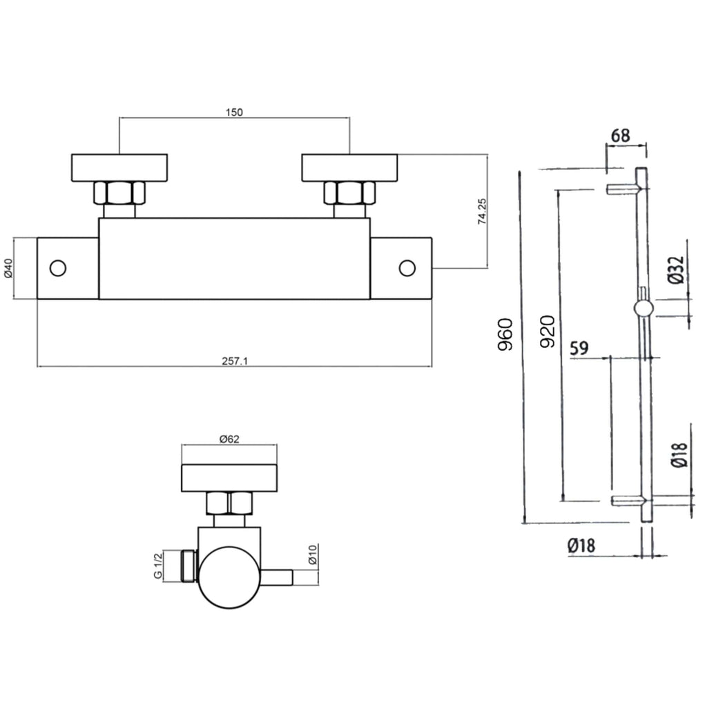 2. Technical bathroom fixture drawing with dimensions and detailed measurements for plumbing installation.
