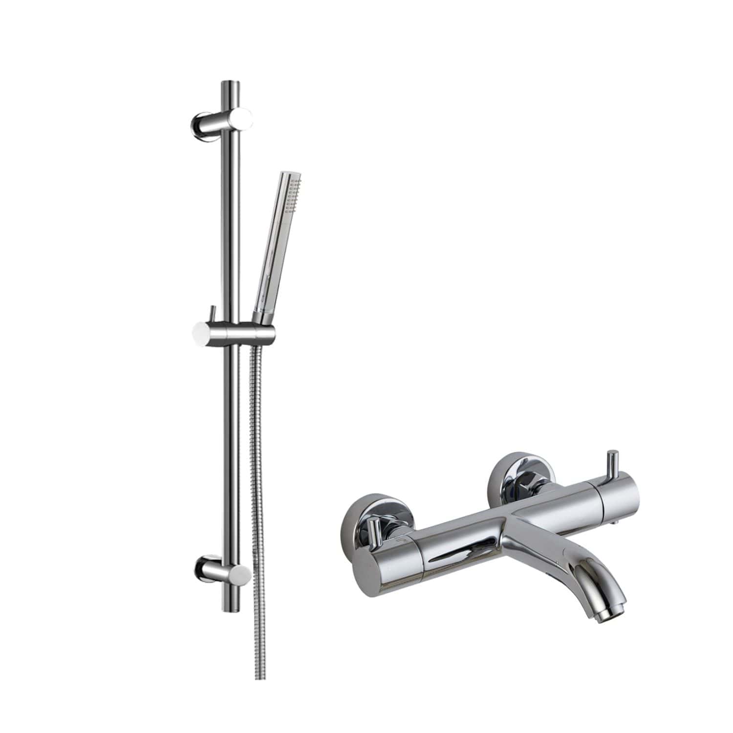 Flexible chrome shower set with adjustable handheld head and wall-mounted mixer tap for modern bathrooms. Perfect for stylish, functional bathroom renovation and installation.