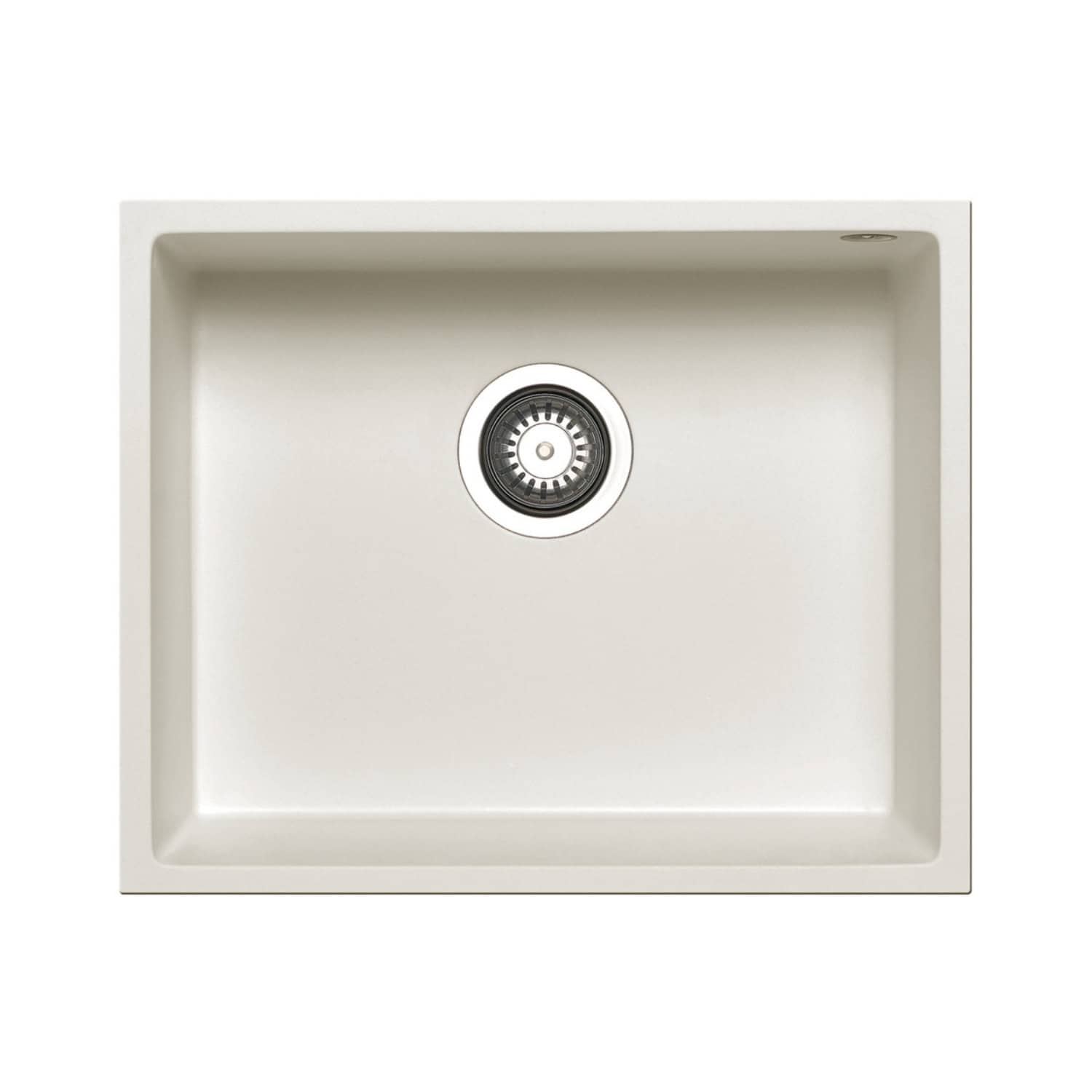 Sleek white rectangular kitchen sink with integrated drain, ideal for modern bathroom or kitchen renovation projects. Durable, easy-to-clean surface with stylish minimalist design.
