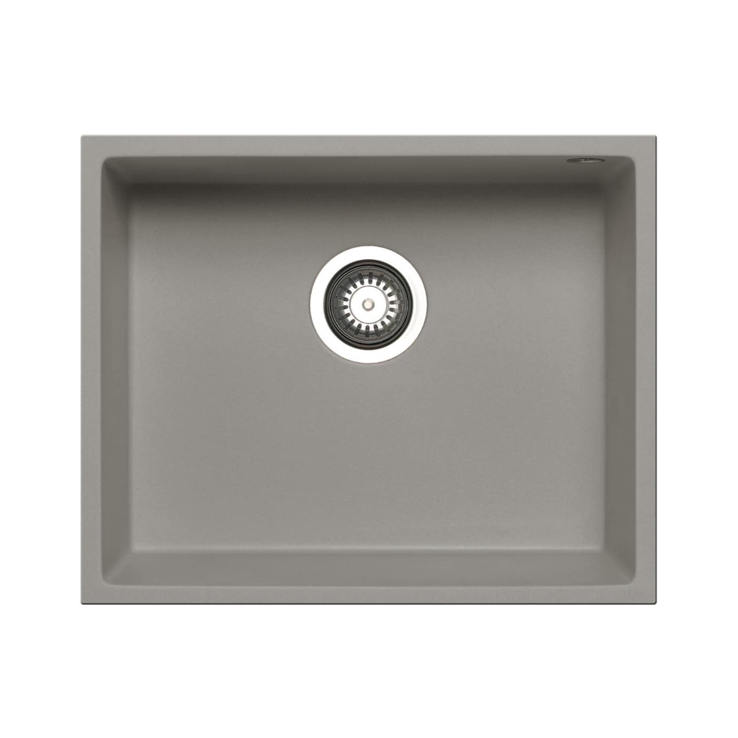 Sleek grey kitchen sink with modern design, featuring a stainless steel drain and spacious basin, ideal for contemporary bathroom or kitchen renovations. Perfect for durable, stylish water fixtures.