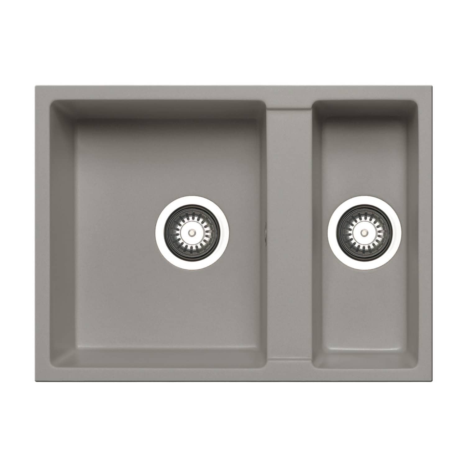 Silestone double kitchen sink in grey with integrated draining boards, durable and stylish for modern bathroom or kitchen renovation.