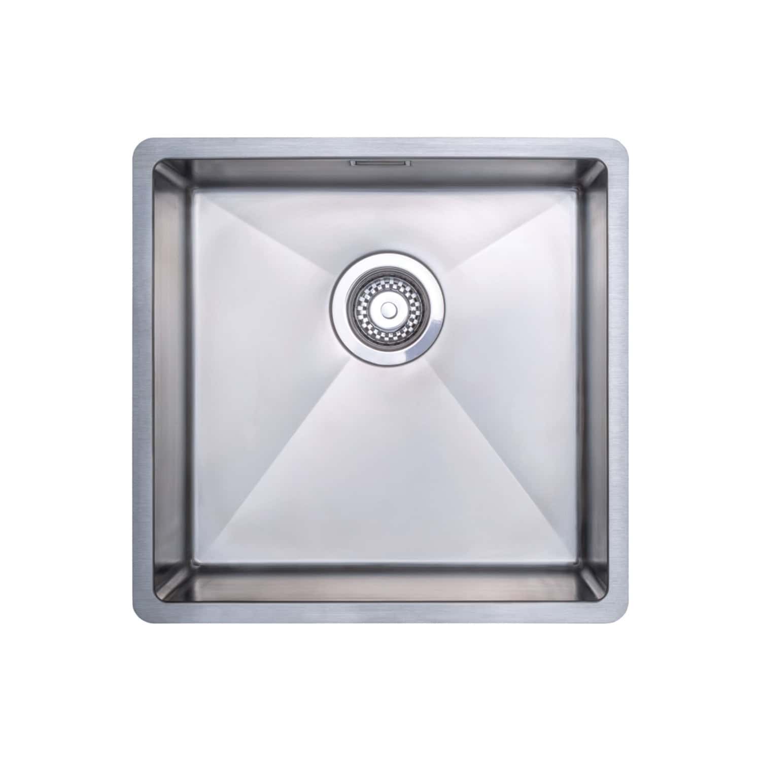 Stainless steel kitchen sink with a modern and sleek design, ideal for contemporary bathroom or kitchen use, featuring durable construction and easy-to-clean surface for efficient plumbing solutions.
